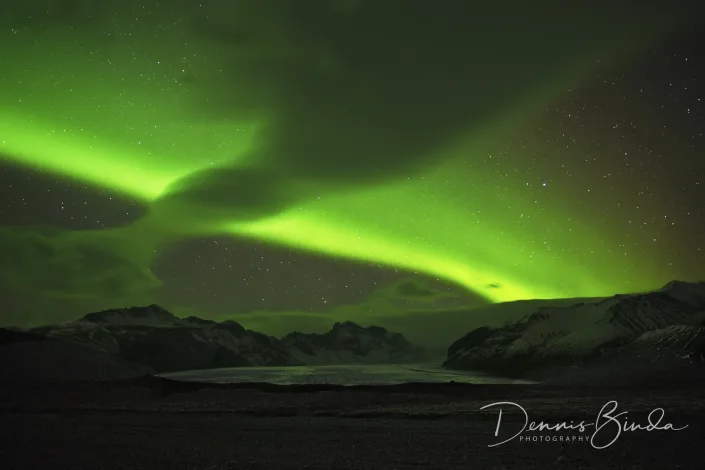 Northern Light Over Vik - Aurora Borealis