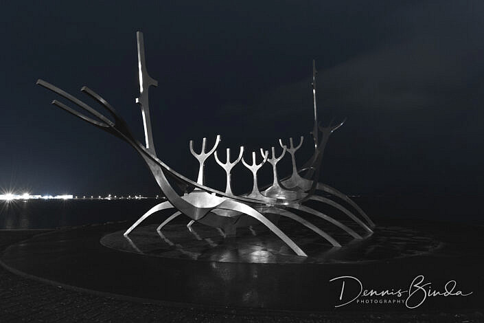 Solfar (sun voyager) sculpture, Reykjavik, IJsland